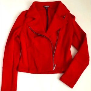 Red Express Side Zipper Motorcycle Jacket